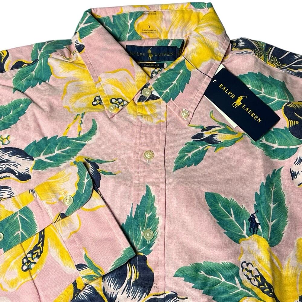 NWT Polo Ralph Lauren Men's Classic Fit Button Down Long Sleeve Hawaiian Shirt L
